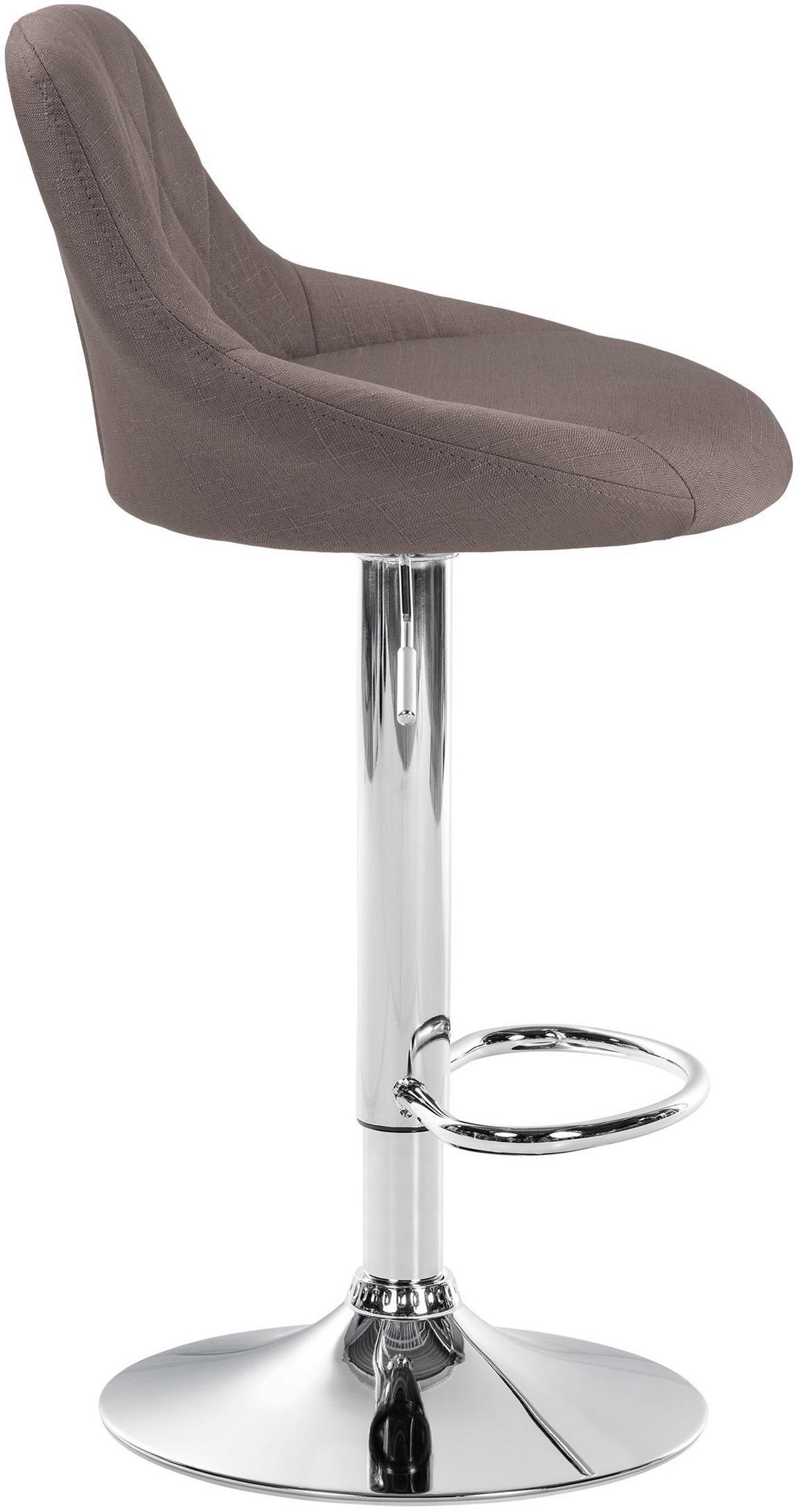 BARHOCKER Stoff taupe - Taupe/Chromfarben, Textil/Metall (46/83/49cm) - CLP