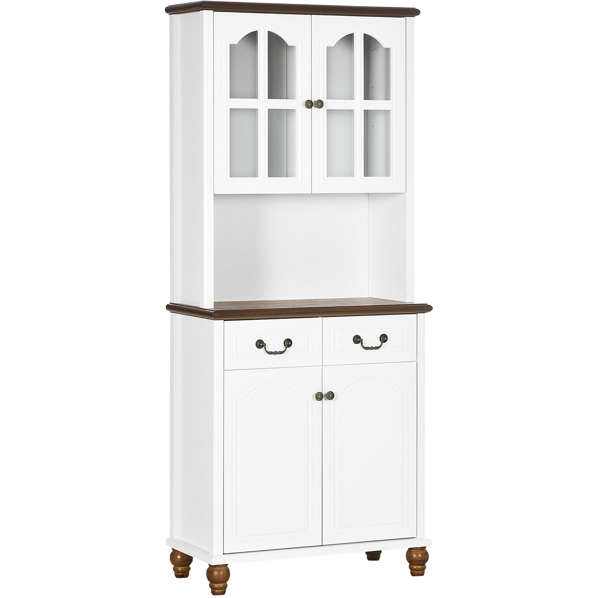 VITRINENSCHRANK mit 2 Schubladen 76 x 38 x 182 cm Weiß - Weiß, Holz (38/182/76cm) - Beauniv