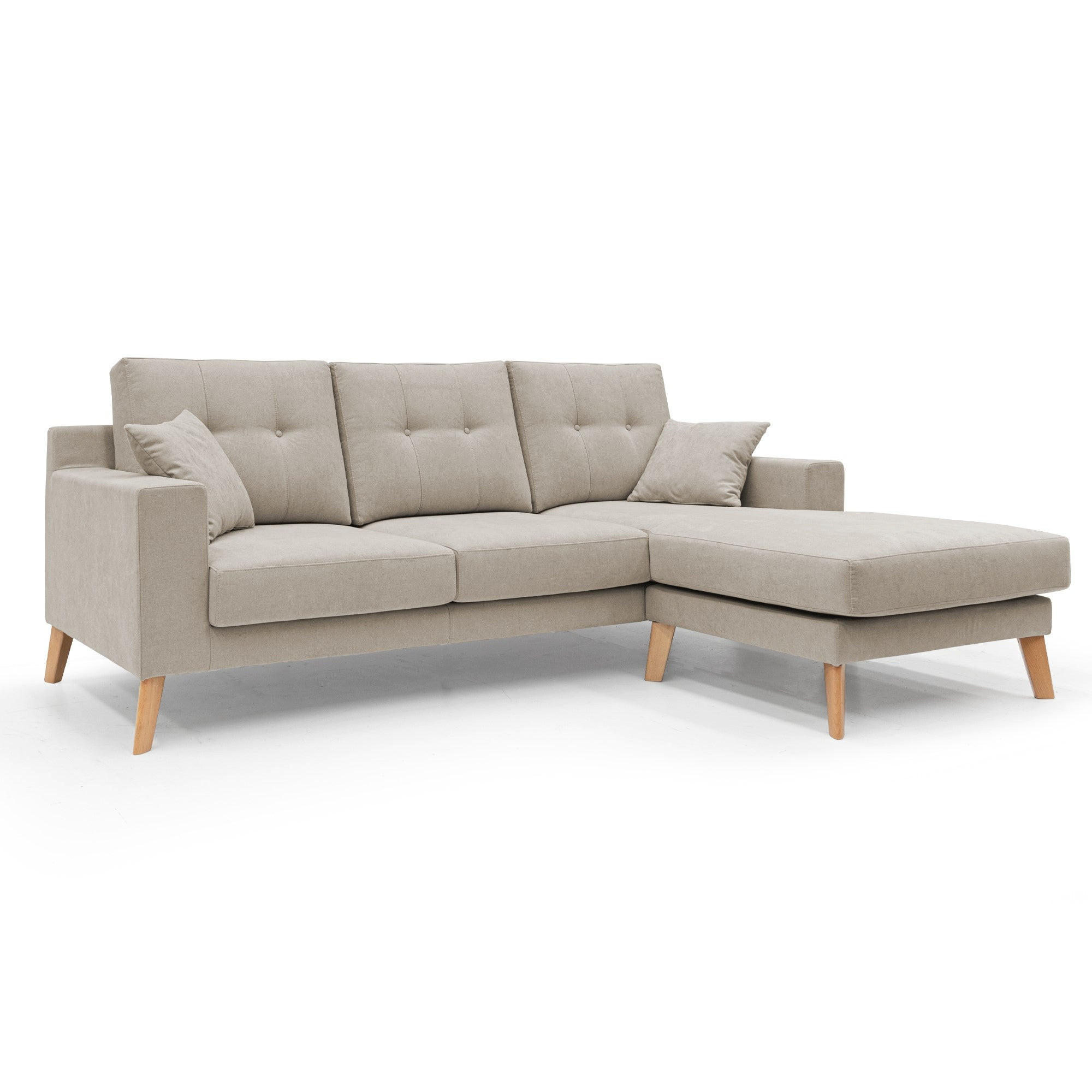 ECKSOFA Danish - Beige, Textil (237/91cm) - Divani.store