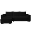 ECKSOFA CUDDY L, Eckcouch in L-Form mit Schlaffunktion und Bettkasten, Farbe: Schwarz, Cordstoff, Ottomane Links - Schwarz, Textil (240/140cm) - Storez24