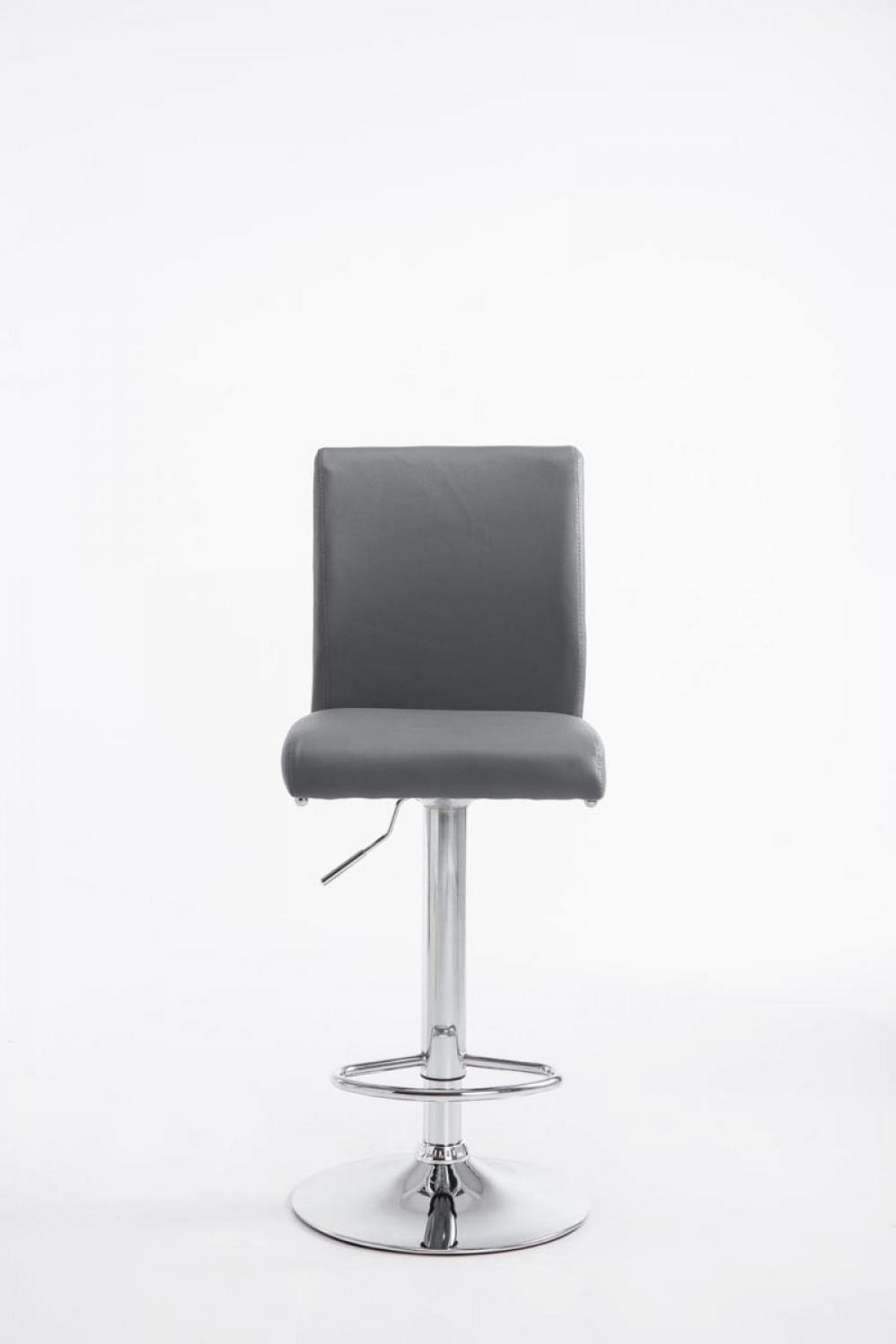 BARHOCKER Lederlook grau - Chromfarben/Grau, Textil/Metall (38.5/95/47cm) - CLP