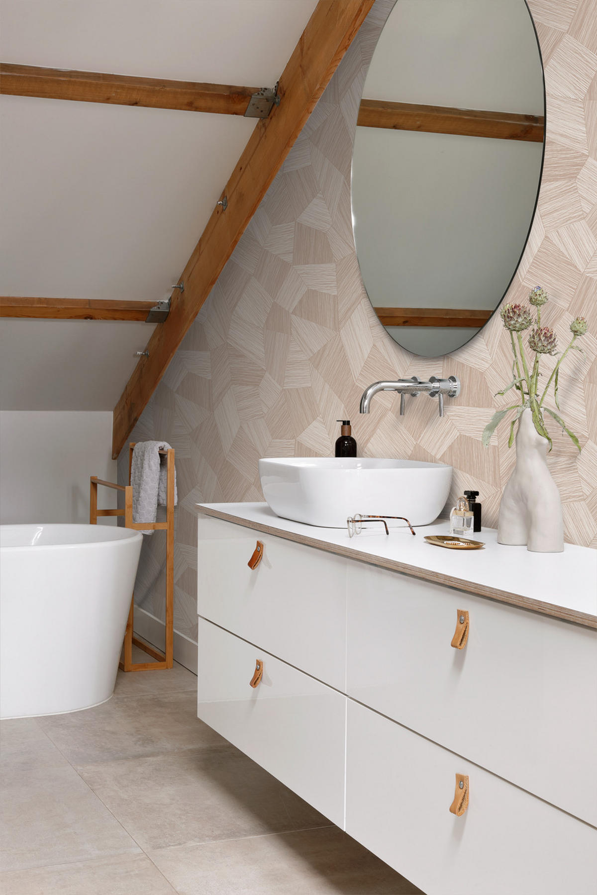 TAPETE 3D-Muster 53 cm x 10.05 m - Pink, Papier (53/1000cm) - Origin Wallcoverings