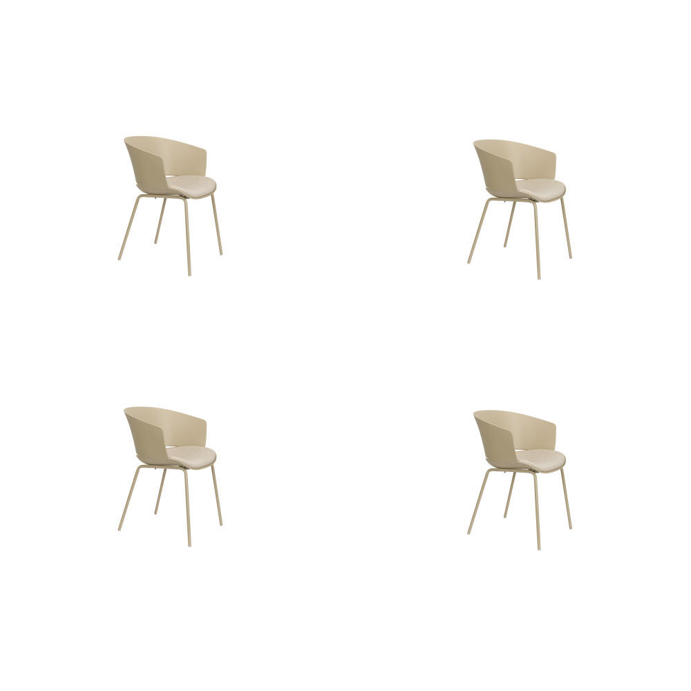 ESSZIMMERSTUHL Jessica - Beige - 54.5/59/80.5 cm - 4er-Set - Beige, Kunststoff (59/80.5/54.5cm)