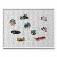 MAGNETTAFEL 80x60 cm Weißer Rahmen Regulares Ornamentmuster - Graubraun, Metall (80/60/0.4cm) - TULUP