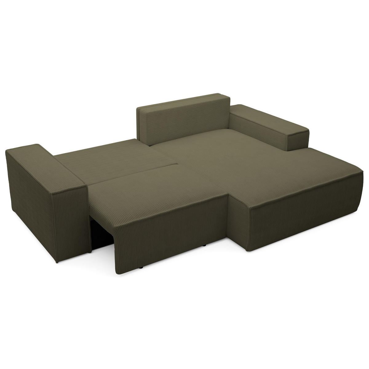 ECKSOFA Farese Mini mit Cordbezug Olivgrün, rechts - Schwarz/Olivgrün, Textil (240/167cm) - Selsey