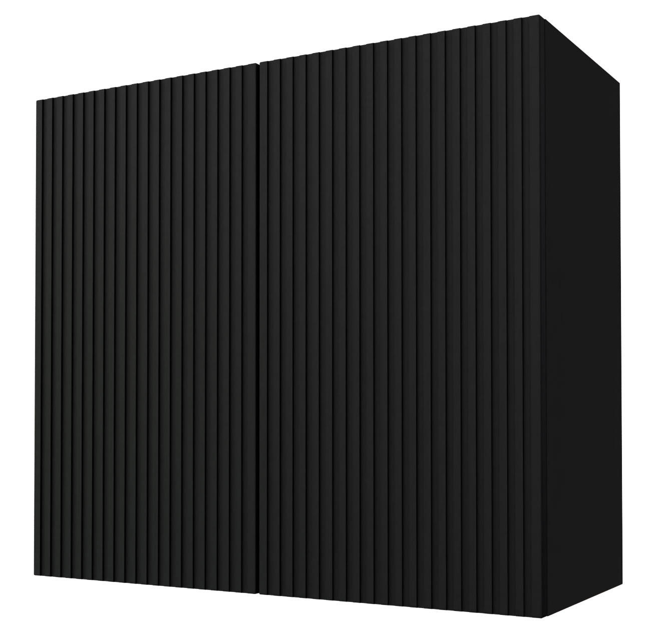 KÜCHENHÄNGESCHRANK Lamello W3/80 Schwarz Matt / Schwarz 80 / 32,5 / 72cm - Dunkelgrau/Schwarz, Holz/Holzwerkstoff (60/72/32.5cm) - Feldmann-Wohnen