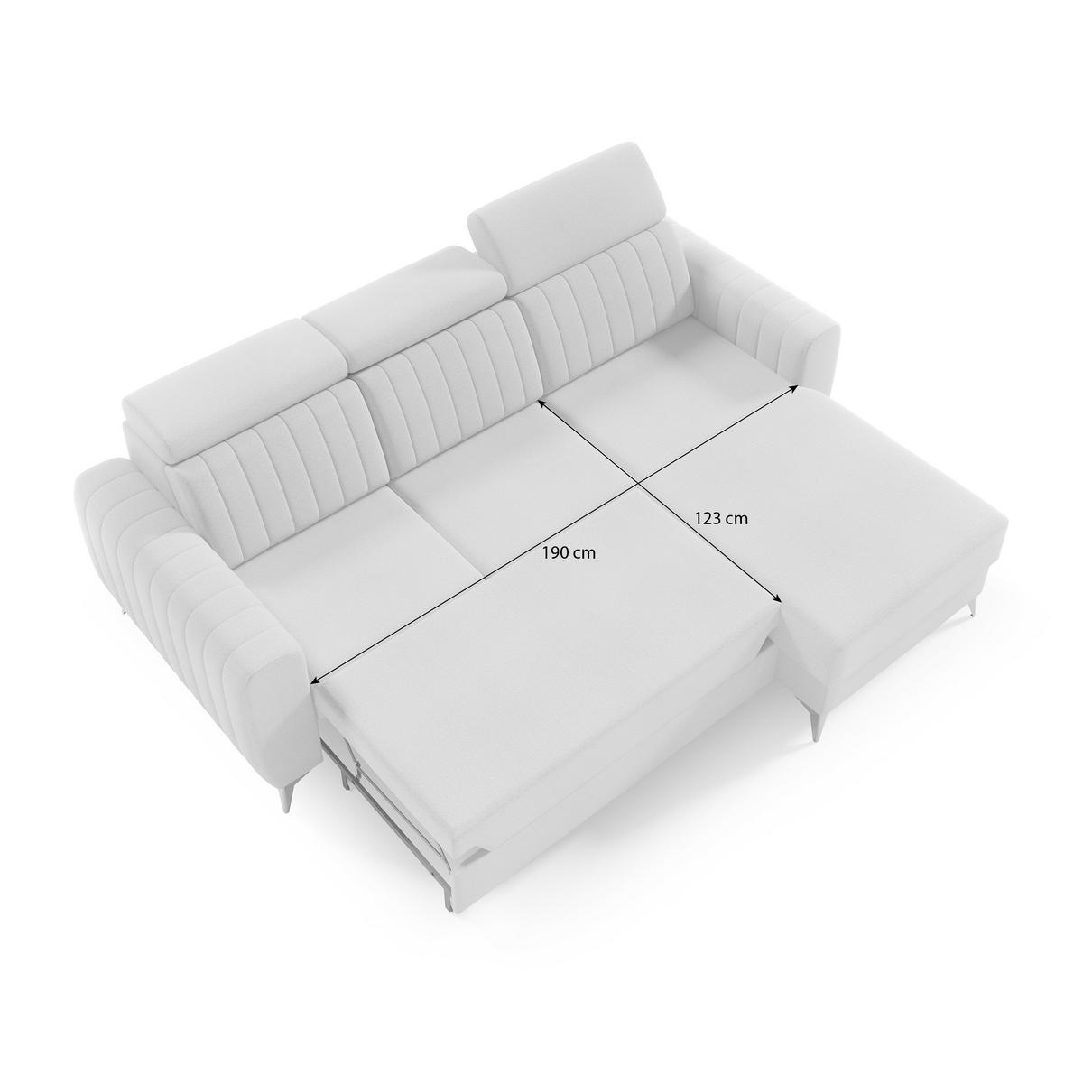 ECKSCHLAFSOFA Connor I verstellbare Kopfstützen, Dunkelblau - Schwarz/Dunkelblau, Textil (238/176cm) - Beautysofa