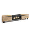 TV-SCHRANK Lowboard, Elektrokamin XXL, eiche, schwarz, 288/35/57 cm - Eichefarben/Schwarz, Holzwerkstoff (35/57/288cm) - Skraut Home