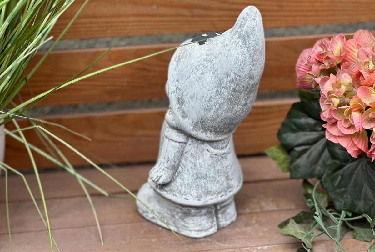 STEINFIGUR 2er Set Wichtel Junge und Mädchen - Grau, Stein (12/26/11cm) - stoneandstyle