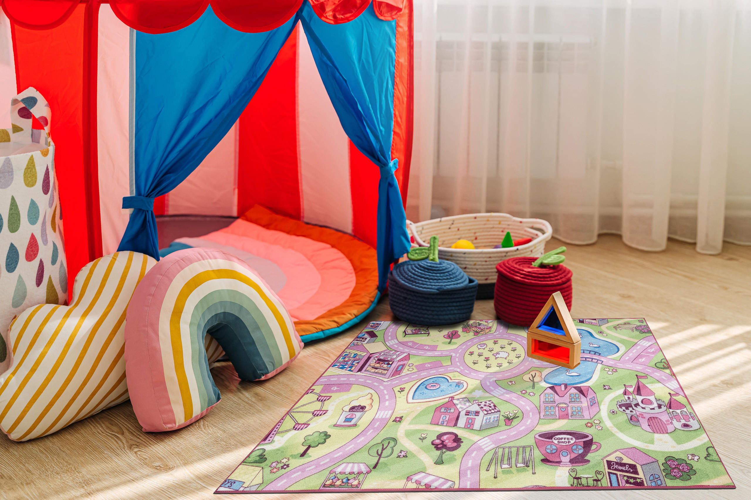 Thumbnail - rugsX Teppich, Pink, Textil, Rechteckig, 95x133 cm, Teppiche & Böden, Teppiche, Teppich Kinderzimmer