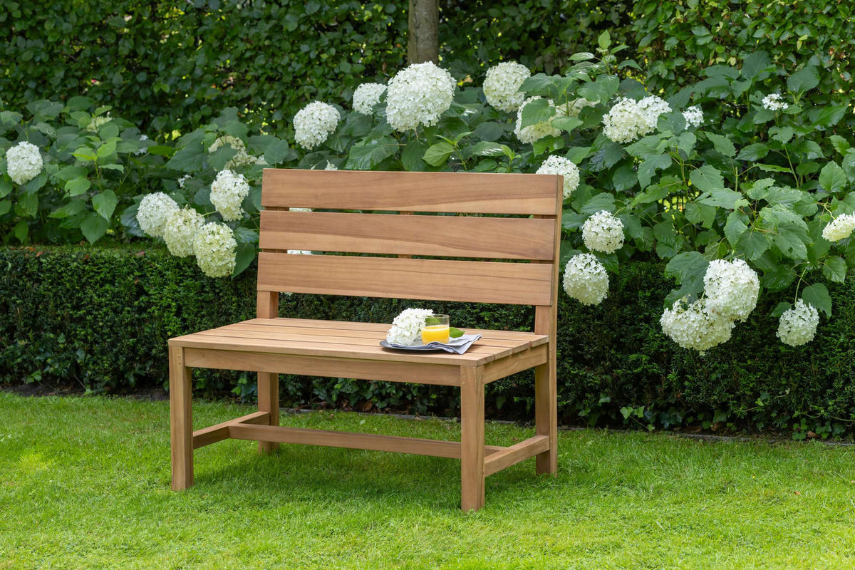 GARTENBANK Lewes - Braun, Holz/Metall (100/92/54cm) - Mr. Deko