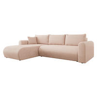 ECKSOFA Eliwo - Hellrosa/Schwarz, Holz/Textil (252/158cm) - MIRJAN24