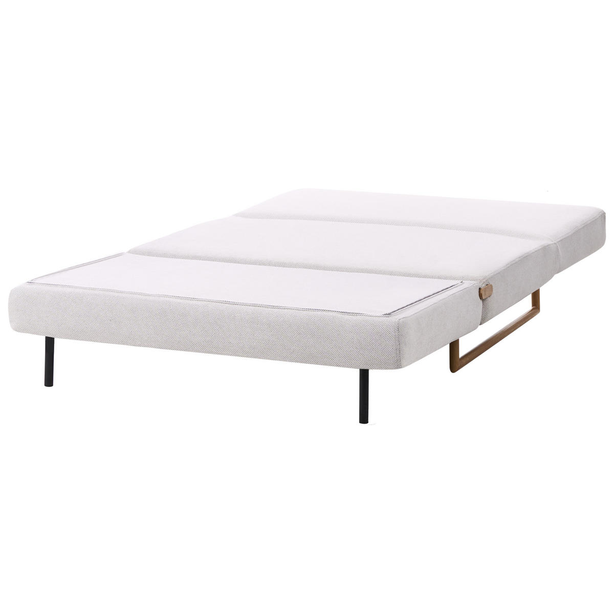 SCHLAFSOFA 2-Sitzer Stoff Cremeweiß Jerslev - Hellbraun/Weiß, Textil (120/87/84cm) - Beliani