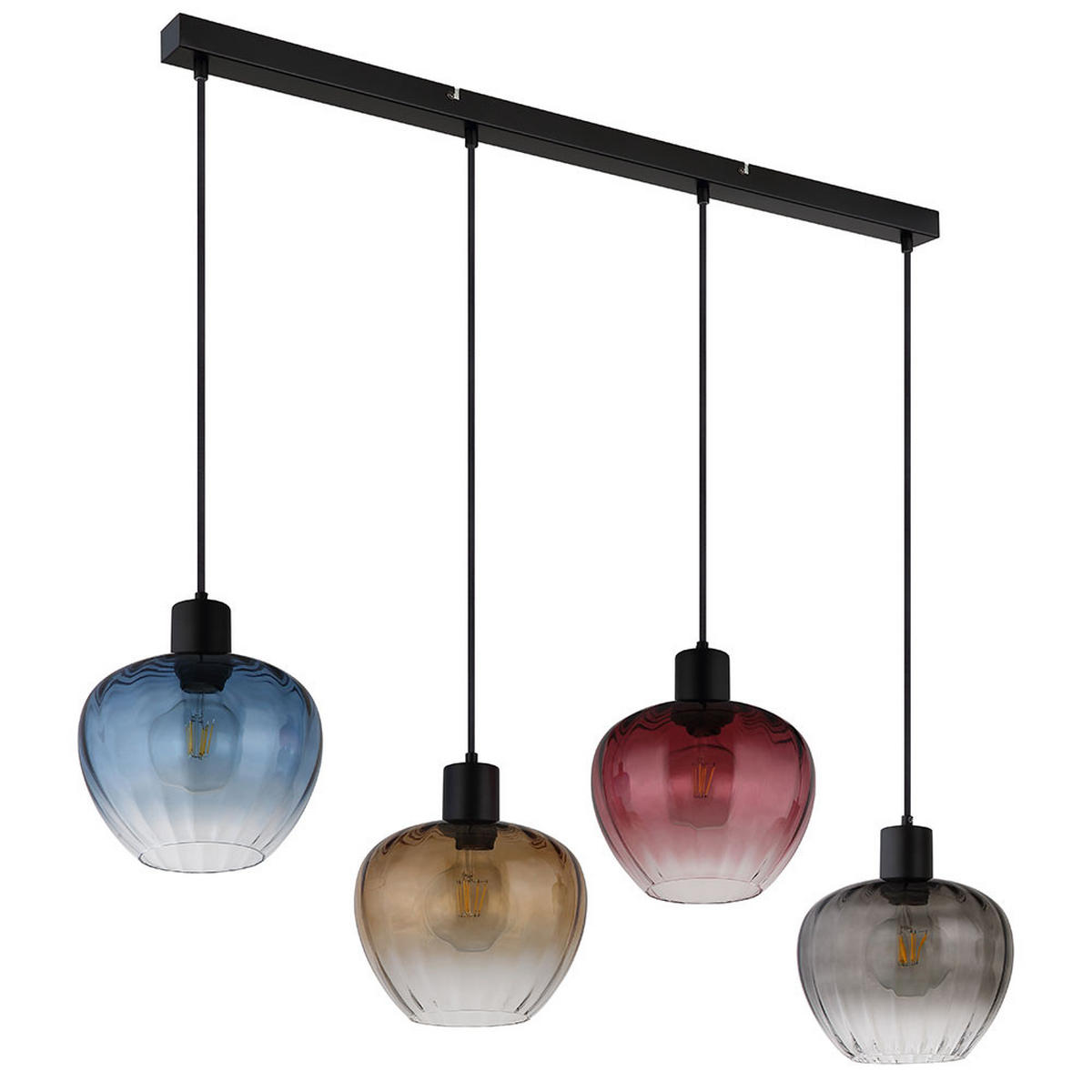 HÄNGELEUCHTE TOY Bunt Metall Schwarz - Multicolor, Glas (108/24/120cm) - Nowa