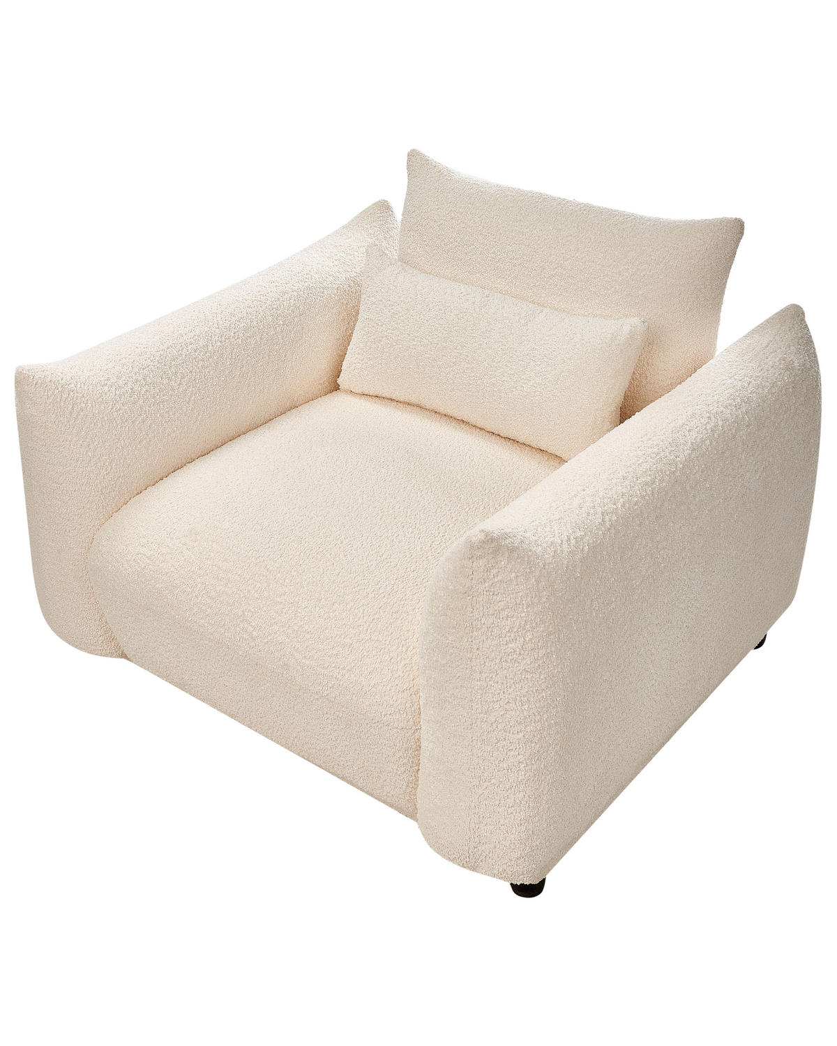 SESSEL Cremeweiß Jamsa - Schwarz/Weiß, Textil (96/72/86cm) - Beliani