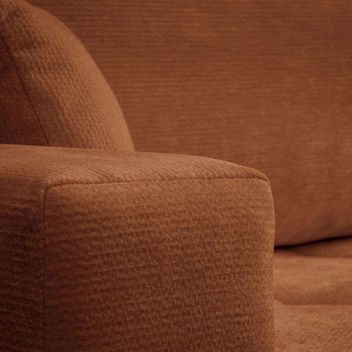 Ecksofa CLOUD II L mit Schlaffunktion, Vibe 56 - Cognac, Textil (247/152cm) - Lookway