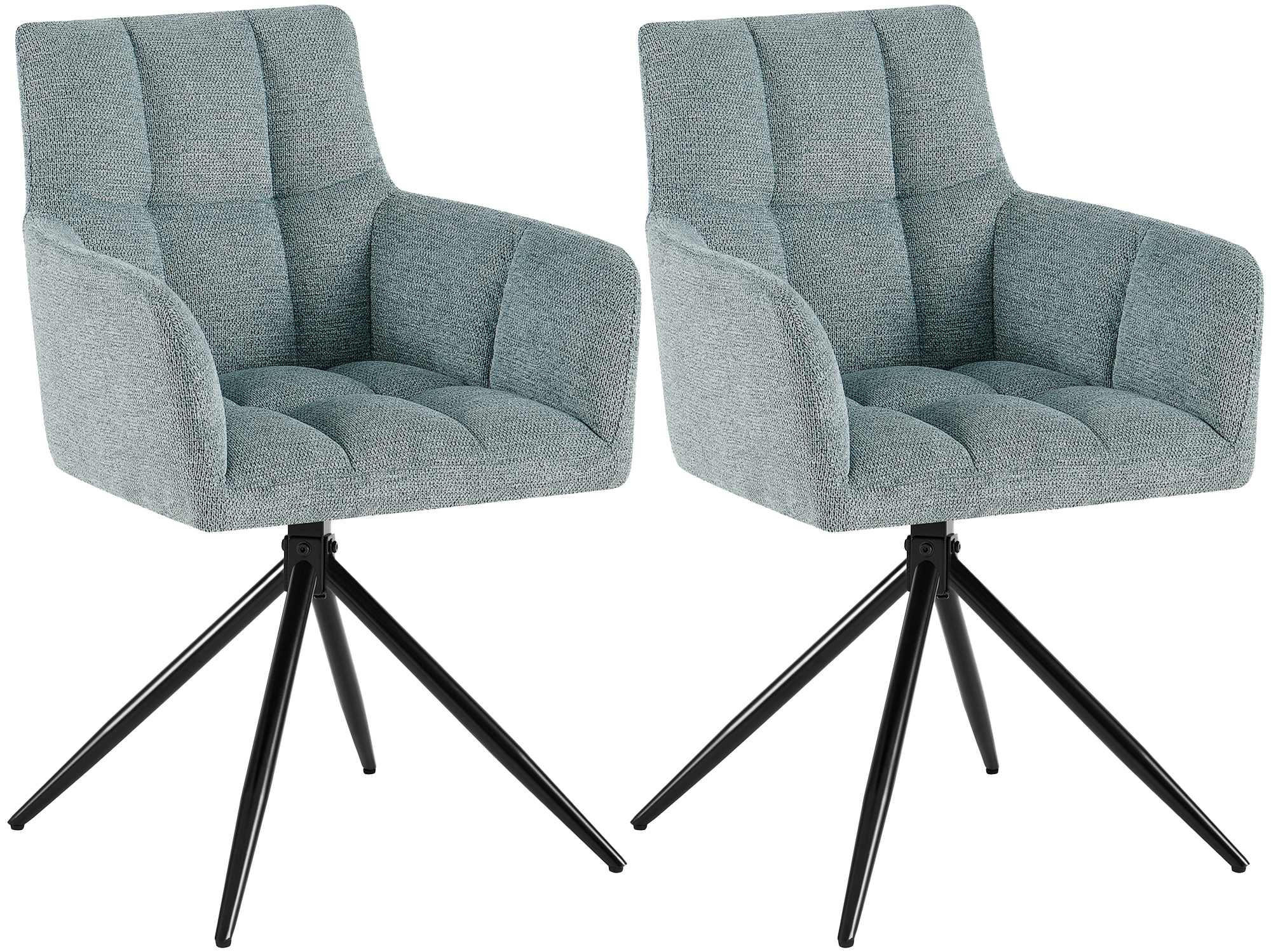 ESSZIMMERSTUHL 2er Set Debas Stoff Türkis Wohnzimmerstuhl - Türkis, Textil (59/87/59cm) - DELUKE