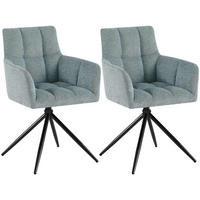 ESSZIMMERSTUHL 2er Set Debas Stoff Türkis Wohnzimmerstuhl - Türkis, Textil (59/87/59cm) - DELUKE