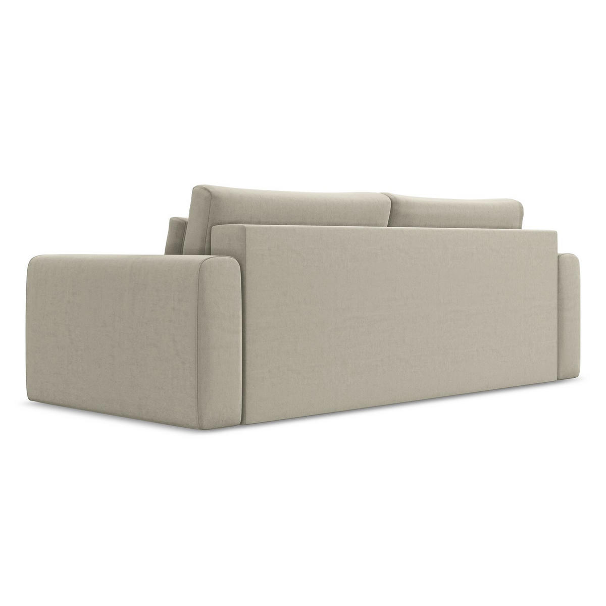 3-SITZER SOFA mit Schlaffunktion Samt Stoff Creme - Perlmutt/Creme, Kunststoff/Textil (238/82/105cm) - LaMiaSofa