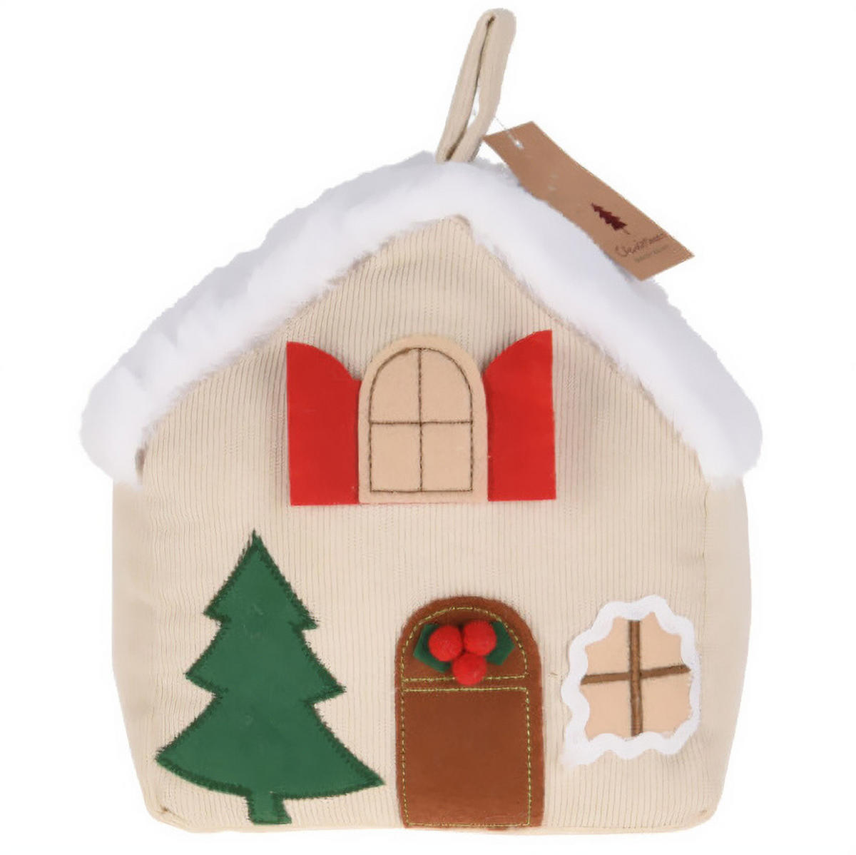 TÜRSTOPPER Haus des Weihnachtsmanns - Beige, Textil (13/20cm) - Home Styling Collection