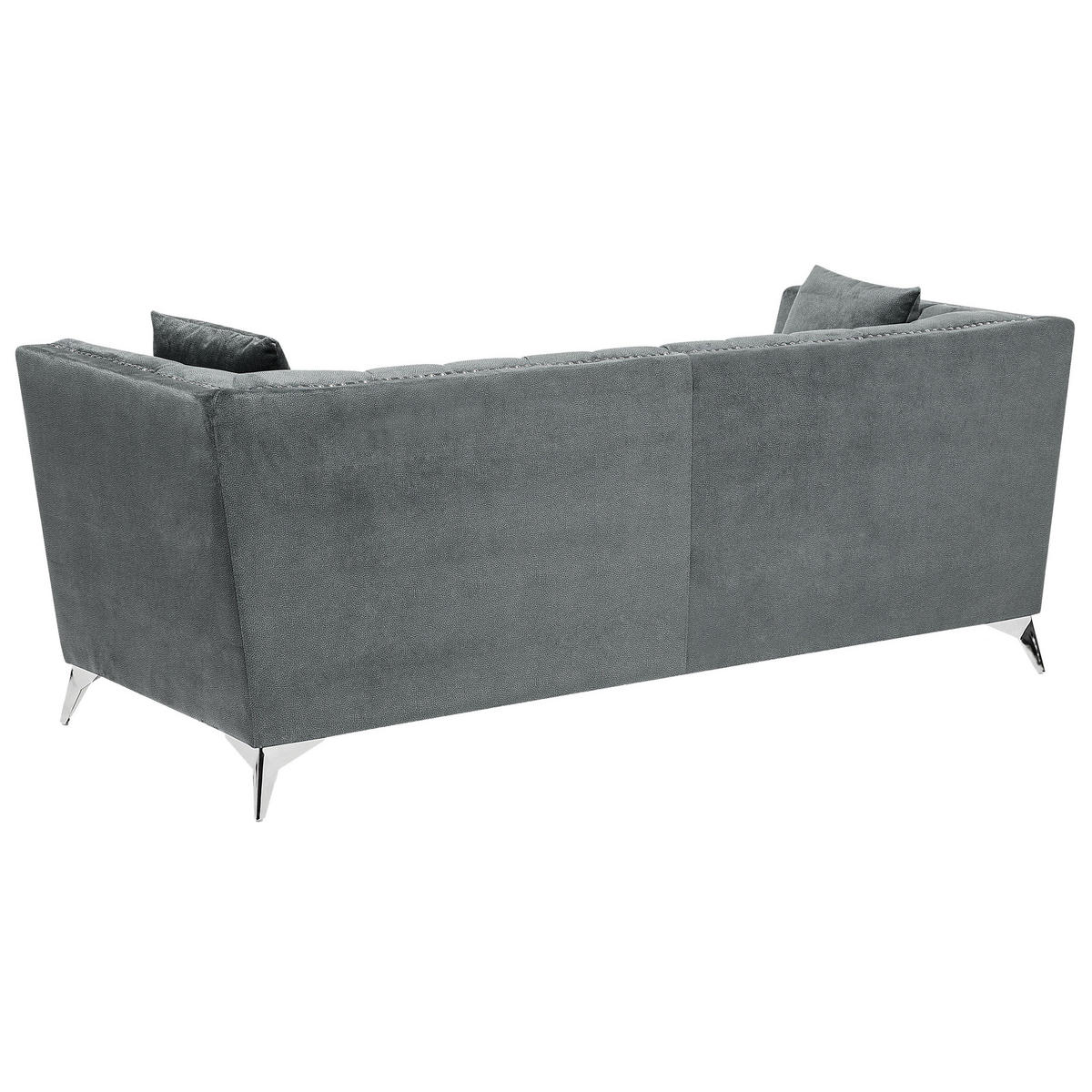SOFA-SET 5-sitzer Samtstoff Grau Gaula - Grau, Textil (211/77/80cm) - Beliani