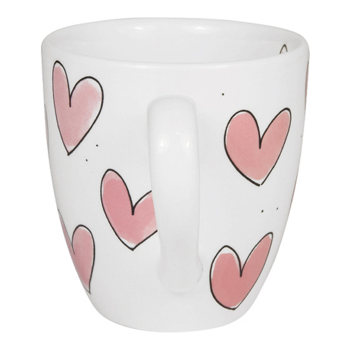 MINI-BECHER Rosa Herzen in Rosa - 200 ml - Pink, Keramik (0.2L) - Blond Amsterdam