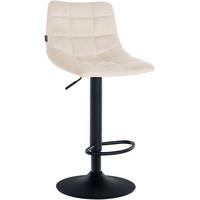BARHOCKER James Samt schwarz creme - Creme/Schwarz, Textil/Metall (43/108.5/46.5cm) - TPFLiving