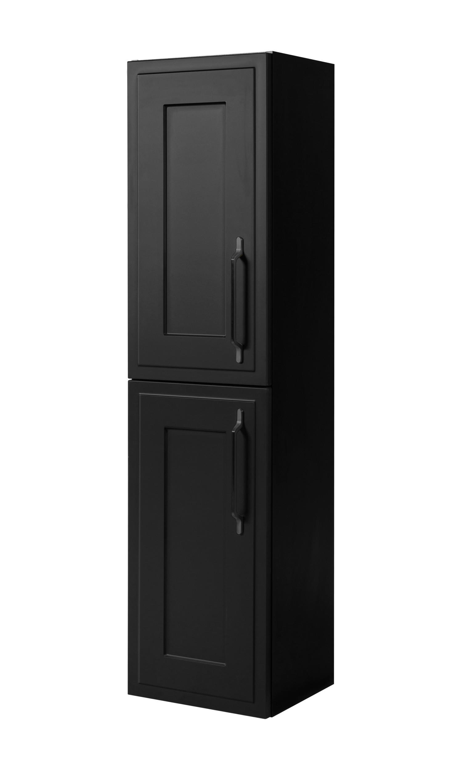 BADEZIMMERSCHRANK, schwarz, 35 x 136 x 27 cm, schwarzer Griff - Schwarz, Holzwerkstoff/Metall (35/136/27cm) - 3XE LIVING