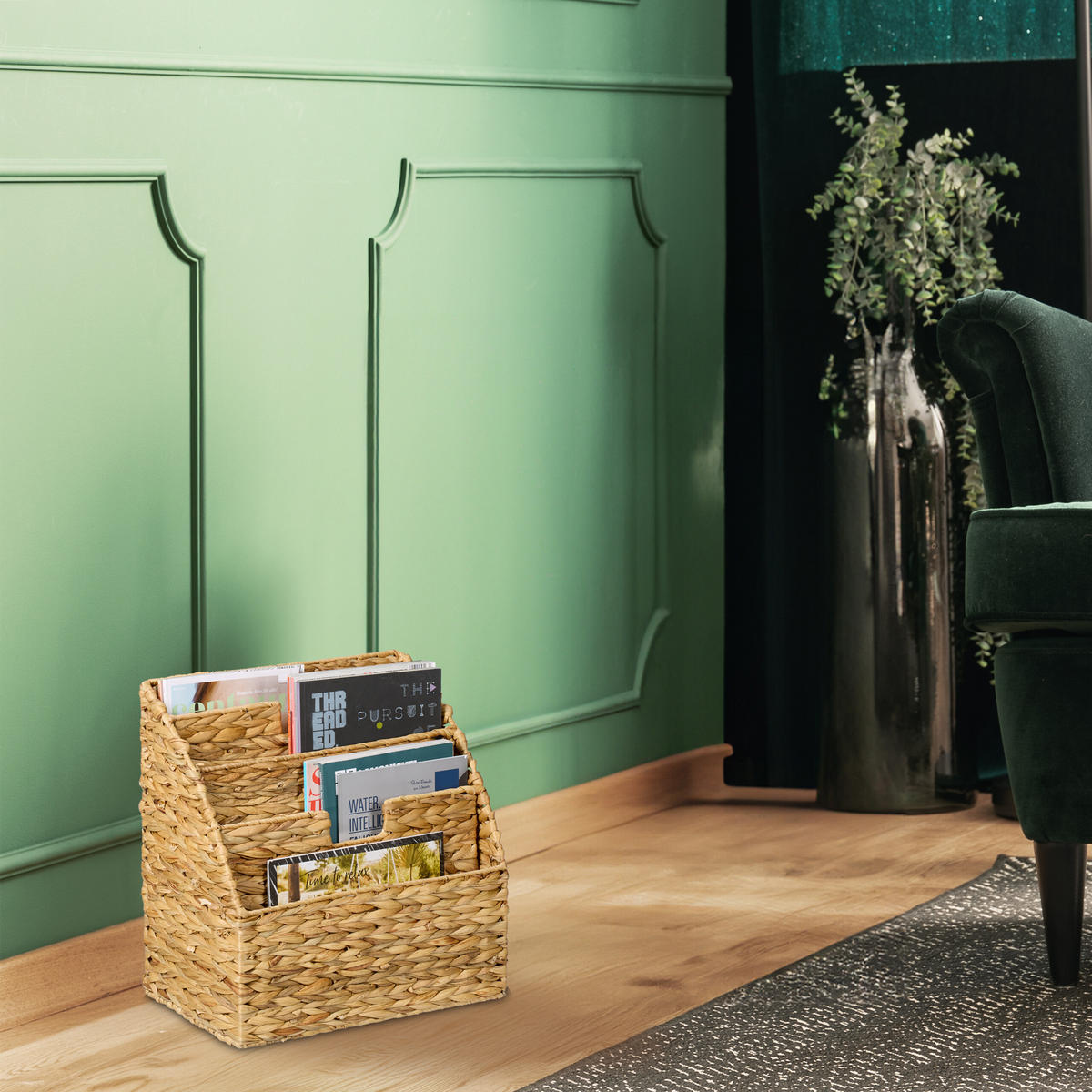 ZEITUNGSSTÄNDER - Hellbraun, Textil/Metall (40/41/25cm) - Relaxdays