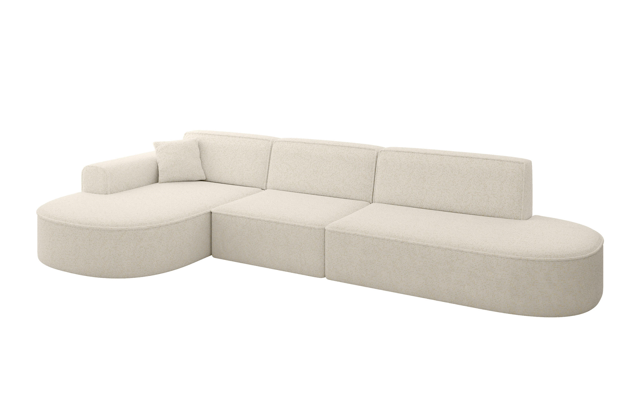 ALTDECOR ROHOVÁ SEDACÍ SOUPRAVA s otomanem vlevo MARI-L2 – 328 x 171 x 79 cm, krémová látka