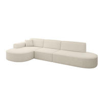 ECKSOFA Ottomane Links MARI-L2 - 328x171x79 cm Creme Tissu - Creme/Schwarz, Holzwerkstoff/Kunststoff (328/171cm) - ALTDECOR