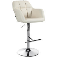 BARHOCKER Natoma Kunstleder 97-118x57x59 cm creme - Creme, Leder (57/97/59cm) - furnicato