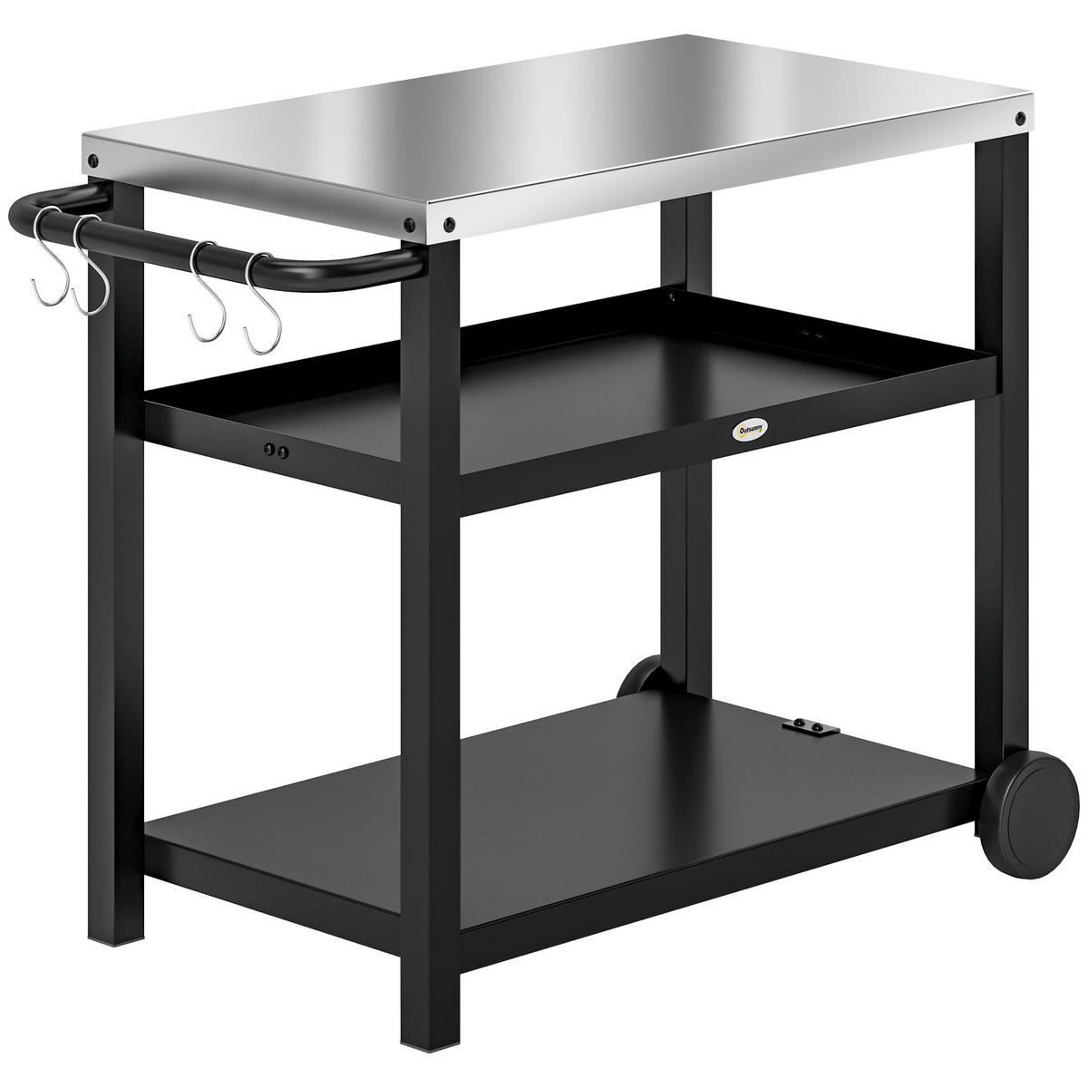 GRILLWAGEN 3-Etagen DE-10047 Kohlegrau - Anthrazit, Metall (50/81/102cm) - ComfortXL