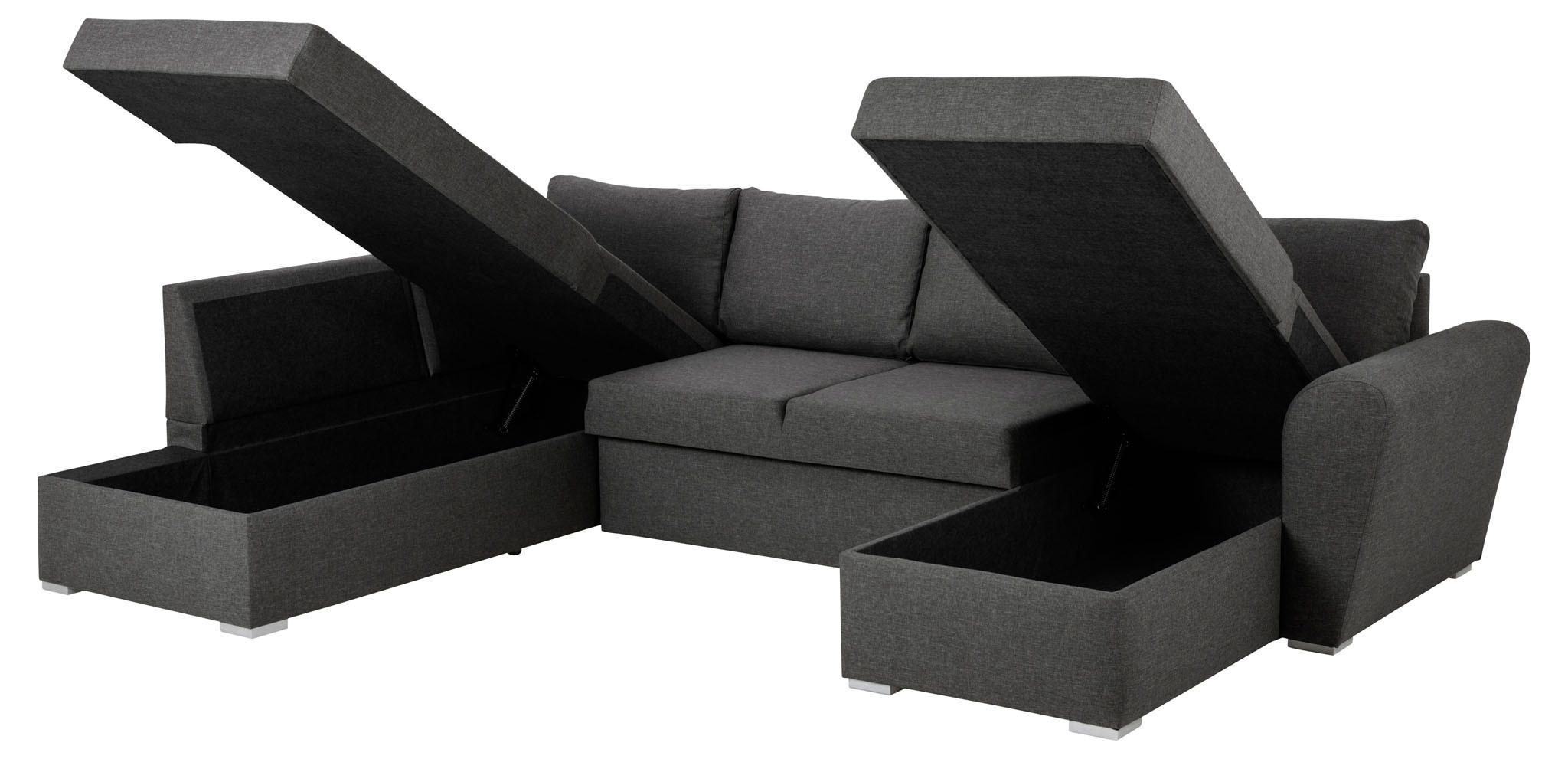 SCHLAFSOFA Chaiselong rechts, grau - Grau, Holzwerkstoff (297/85/203cm) - ebuy24