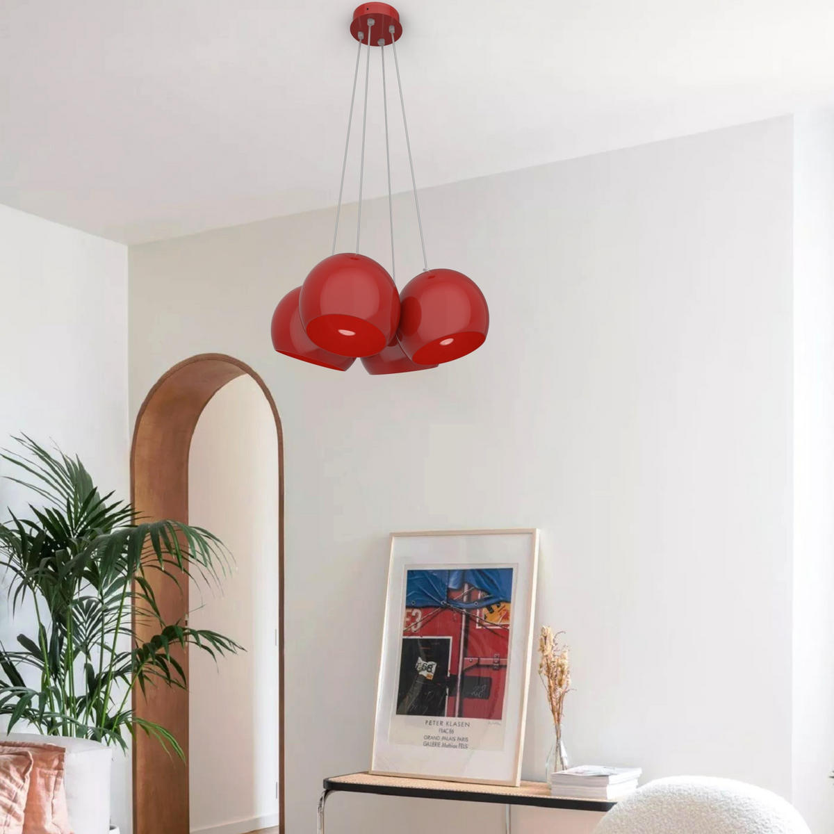 HÄNGELEUCHTE - Rot, Metall (25/25/20cm) - Lumicom