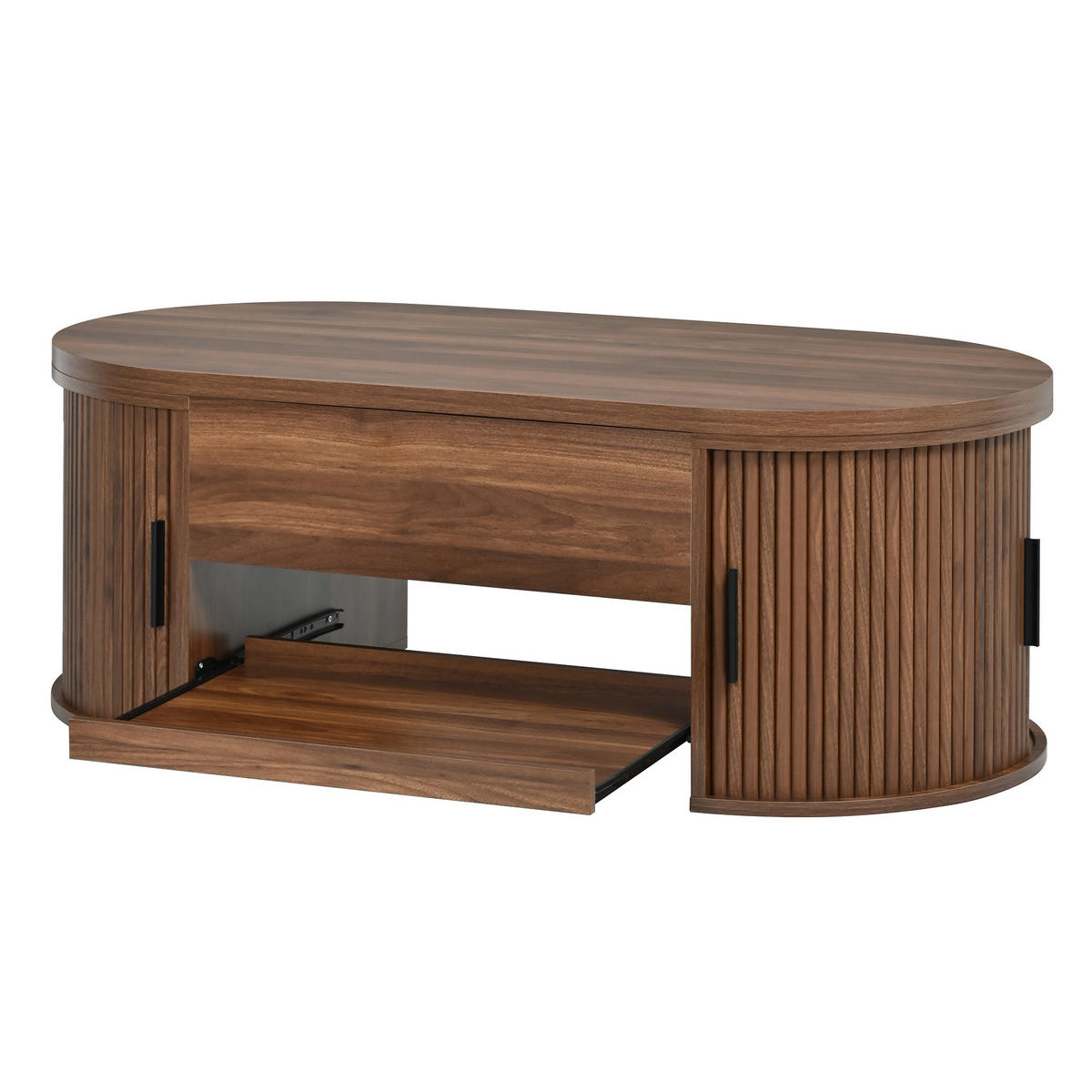 KLUB-STOLIĆ 110/55/55 cm, orah, s funkcijom podizanja i prostor za pohranu - boje oraha/zlatne boje, drvni materijal/metal (55/110/55cm) - CHICFURN