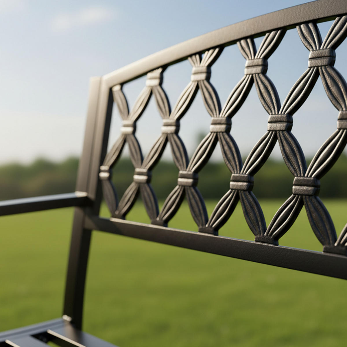 GARTENBANK CLASSICO Schwarz 127 x 86 x 62 cm - Schwarz, Metall (127/86/62cm) - Akord