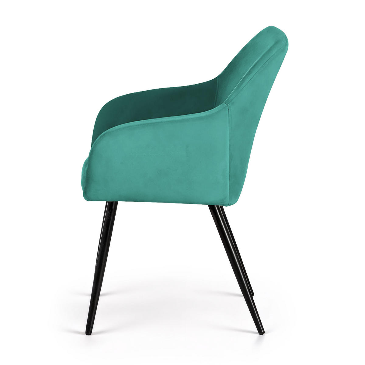 POLSTERSTUHL 2er Set, Metallbeine Grün, Schwarz 54,5/83/58 - Schwarz/Grün, Textil (55/83/58cm) - RAUMHIRSCH FURNITURE