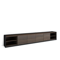 TV-SCHRANK, Lowboard, 310/37/50cm, Für TV-Geräte bis zu 80", Eiche und Schwarz - Dunkelbraun, Holzwerkstoff (310/50/37cm) - Skraut Home