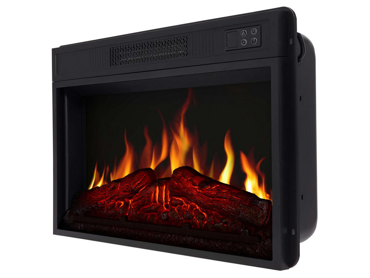 EINBAU Elektrokamin Einsatz AF23S – Breite 107 cm, 3D-Flammeneffekt, LED-Beleuchtung, Heizfunktion - Schwarz, Glas/Metall (61.4/44.5/13cm) - ArtiFlame