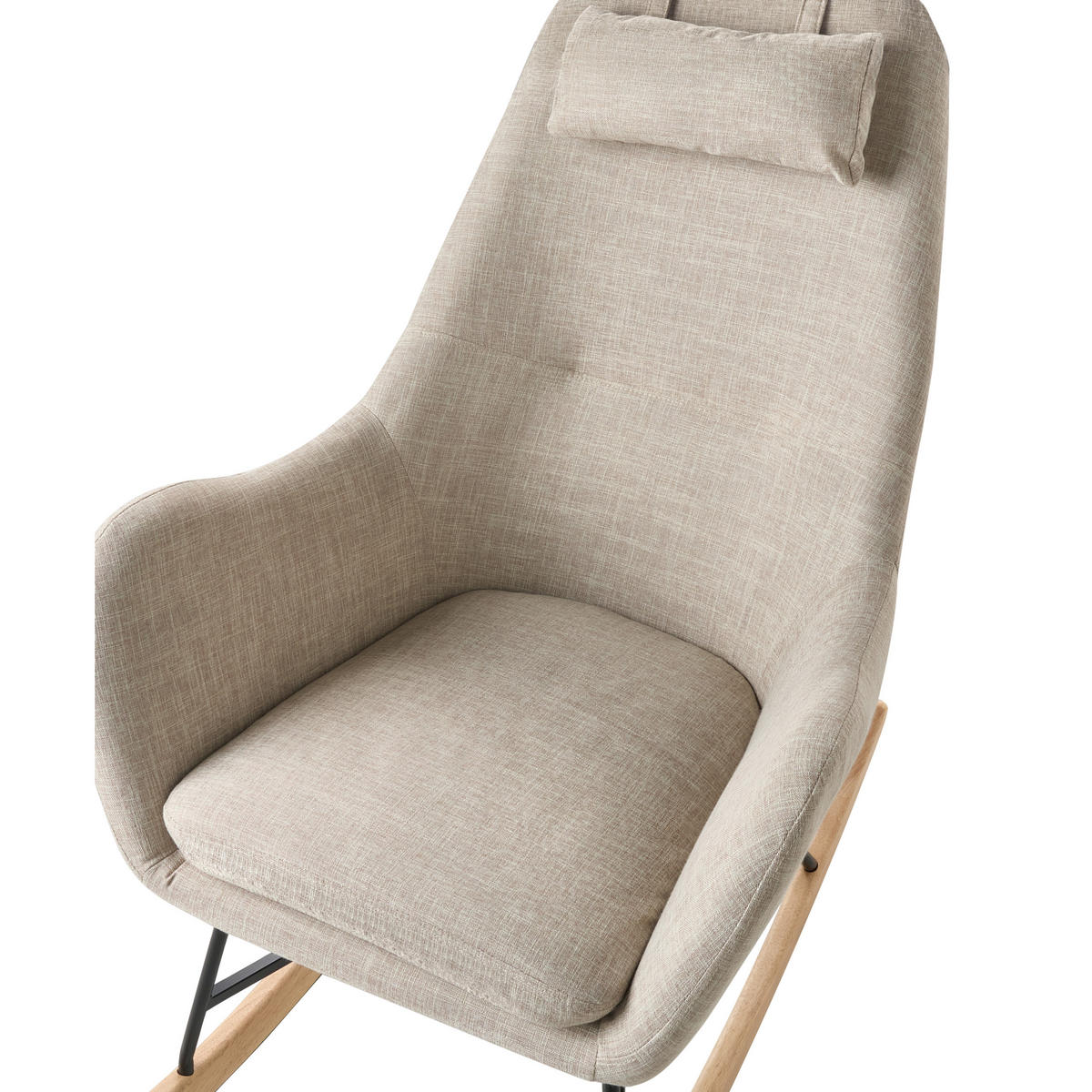 SCHAUKELSESSEL Helles Beige Arrie - Hellbraun/Beige, Textil (48/116/92cm) - Beliani