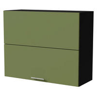 KLAPPHÄNGESCHRANK Brerra W8B/90-AV Schwarz / RAL 6025 farngrün Matt 90 / 32,5 / 72cm - Schwarz/Grün, Holz/Holzwerkstoff (90/72/32.5cm) - Feldmann-Wohnen