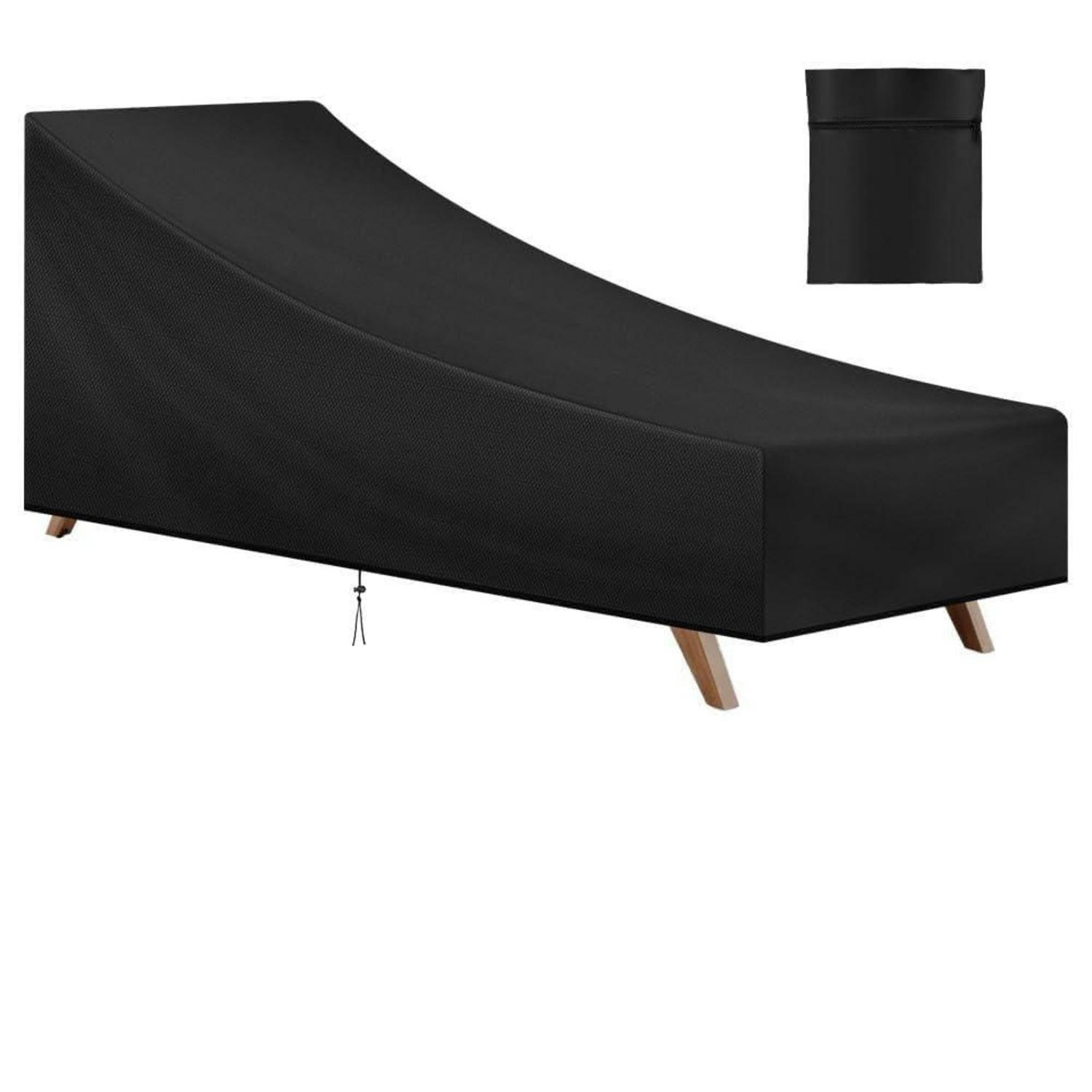GARTENLIEGE Abdeckung 200 x 70 x 40/75 cm Wasserdicht UV-Schutz - Schwarz, Kunststoff (70/75/200cm)
