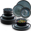 TAFELSERVICE MANILA - 18 teilig aus Steingut - Dunkelblau, Stein (33/34/46.5cm) - Sänger