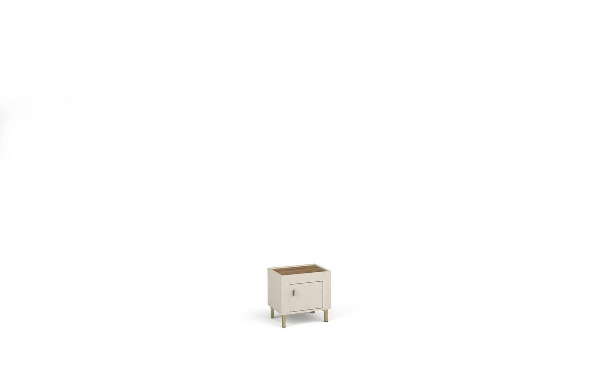 JUGENDZIMMER Mossa in Kashmir & Eiche Whisky 4 teilig mit Polsterbett 120er Breite, Kleiderschrank Schreibtisch und Nachttisch - Beige, Holzwerkstoff (80/200/120cm)