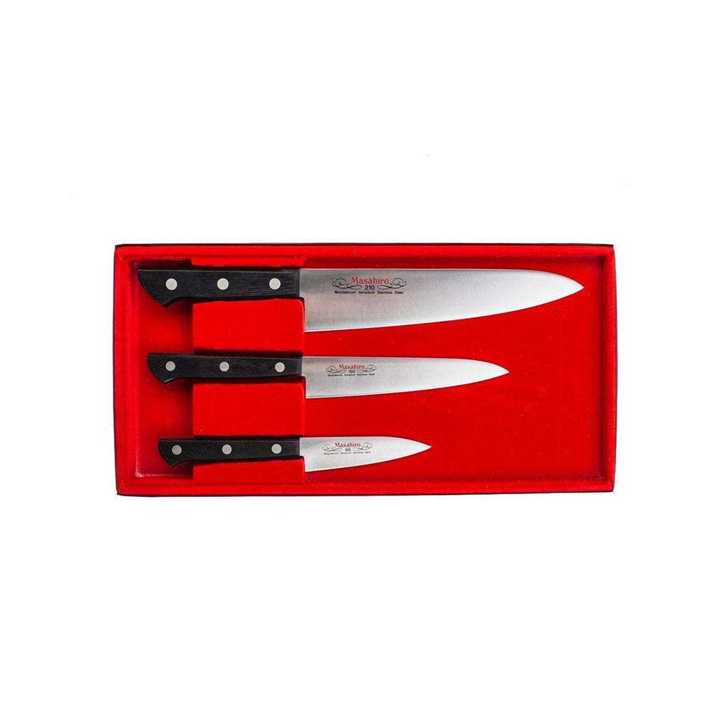 MESSERSET Silber 30/10/30 cm 140110401OMC - Silberfarben, Holz - Masahiro 