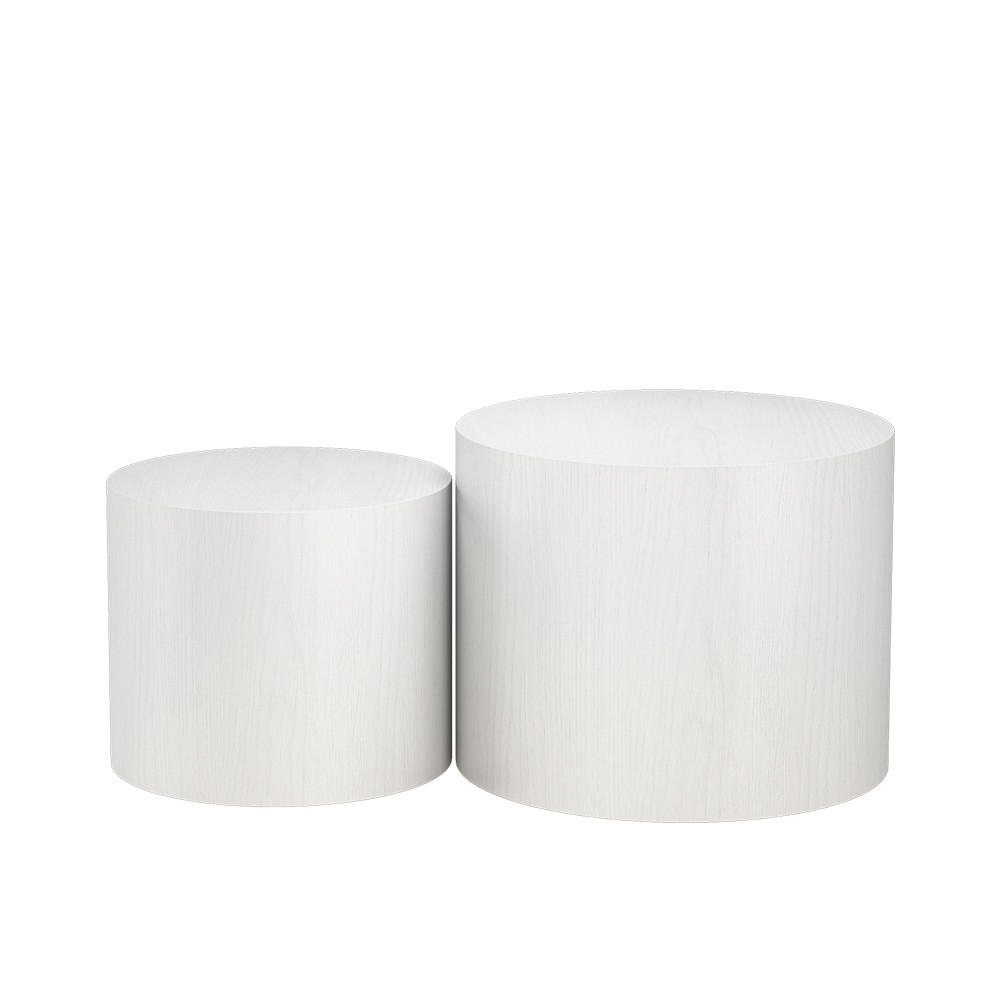 COUCHTISCH-SET Giva Weiß 48 x 48 cm - Weiß, Holzwerkstoff (48/48/38cm) - Vicco