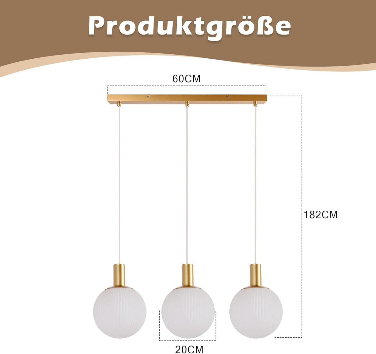 HÄNGELEUCHTE Syrvu 20.0/182.0/70.0 cm - Weiß, Metall (70/20/182cm) - ZMH