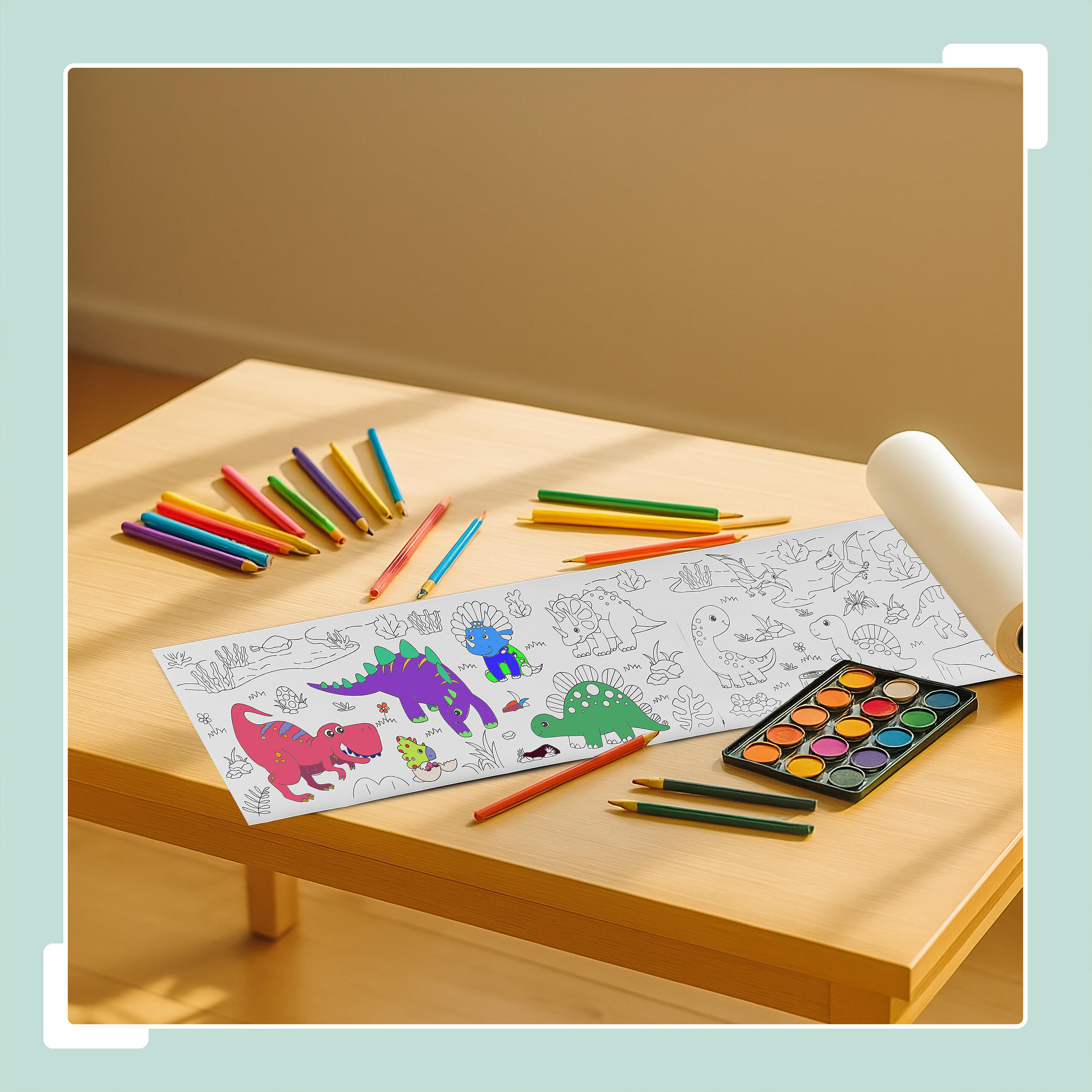 2XAUSMALTISCHDECKE - Multicolor, Papier (38/4/4cm) - Relaxdays