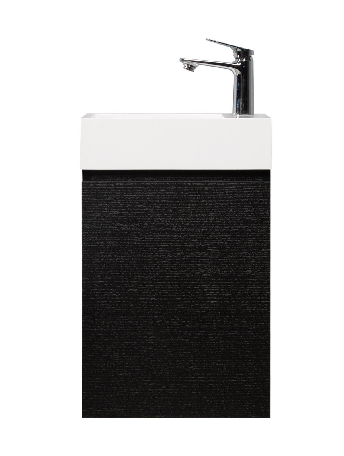 GÄSTE-WC-MÖBELSET Angela 2 Teile Schwarz Holz - 40 x 22 x 64 cm - Schwarz, Holz (40/52/22cm) - Badplaats